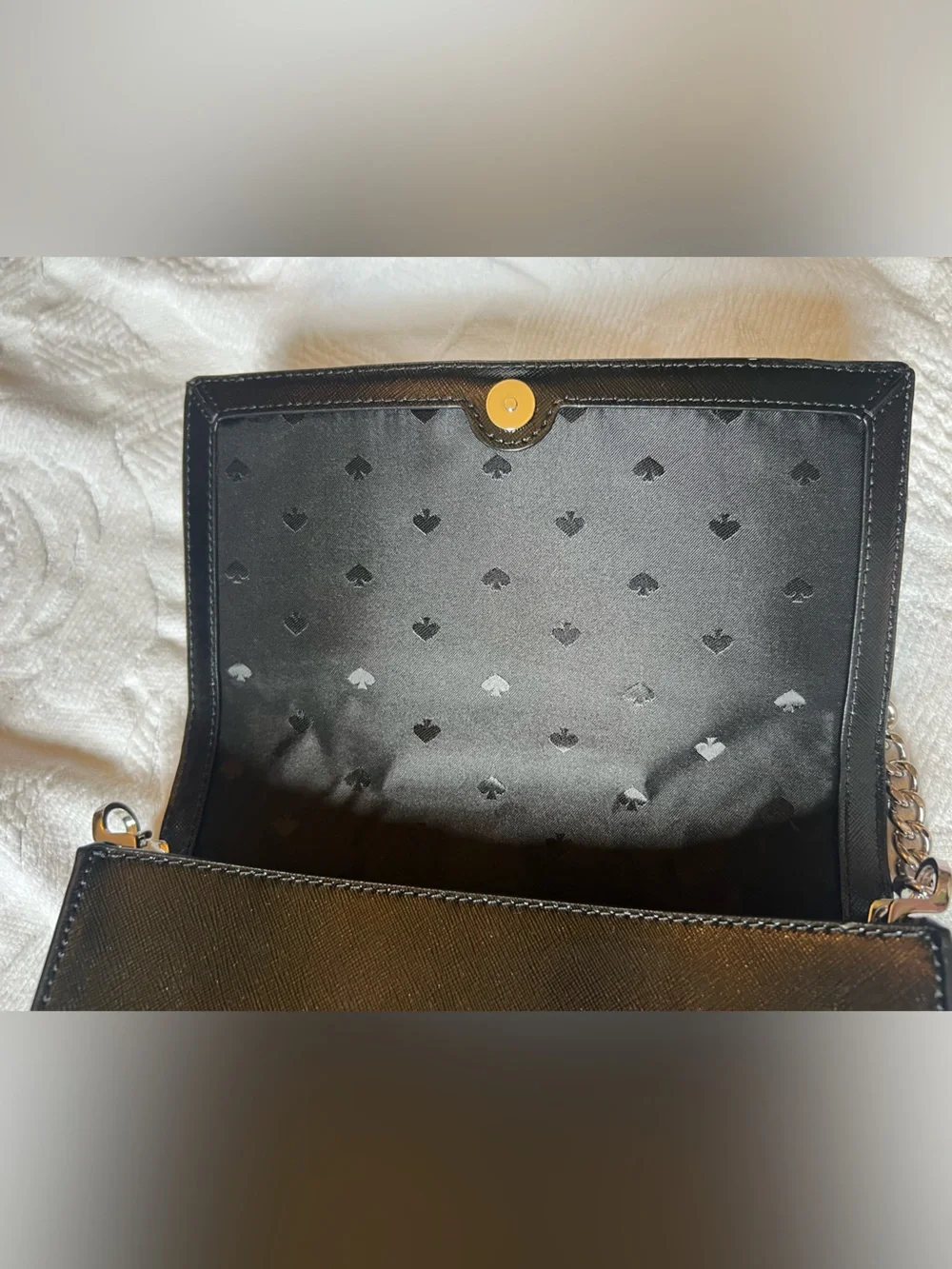 kate spade Black and White Polka Dot Chain Shoulder Bag